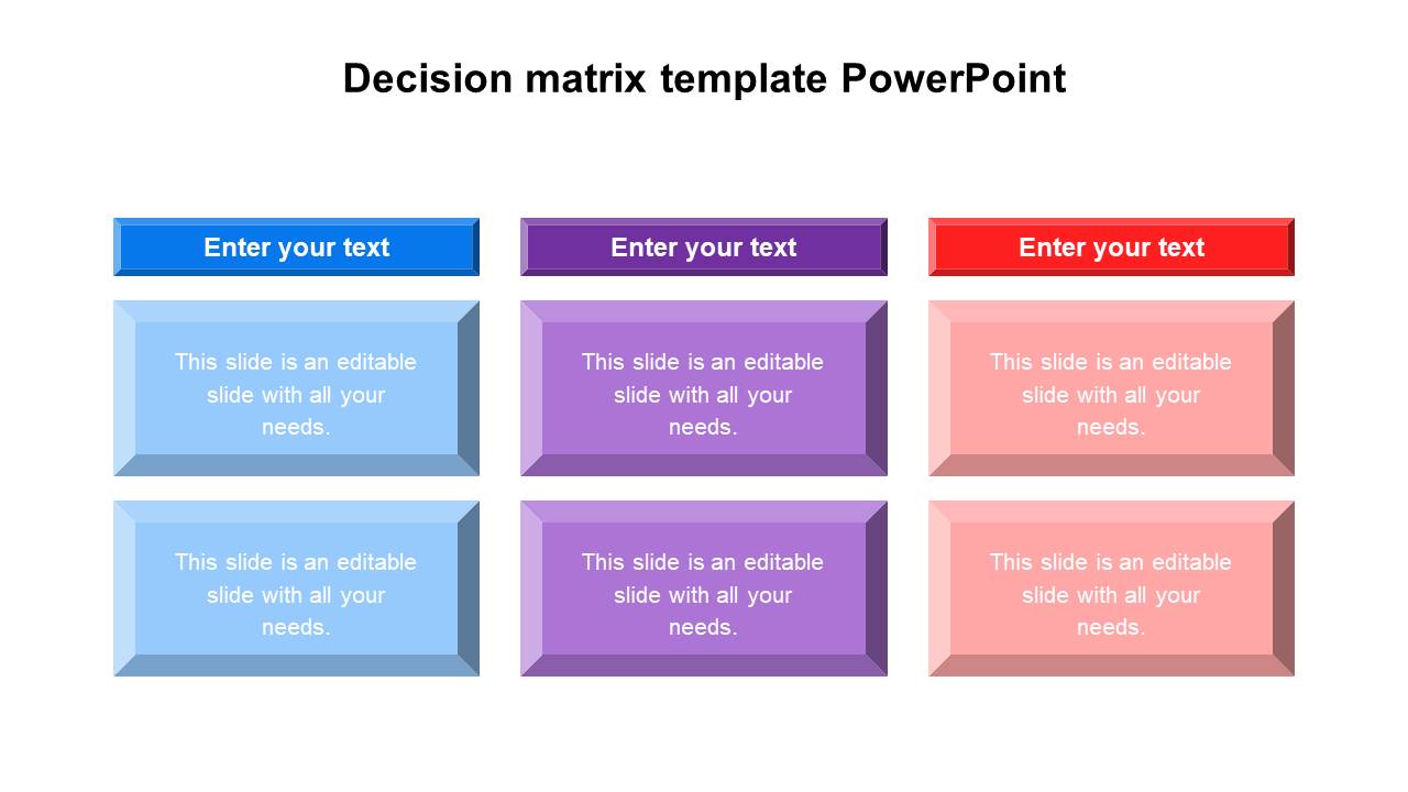 Decision matrix template PowerPoint 